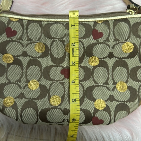 Coach Brown and Gold Fall Crossbody Bag with Red Accent - Picture 8 of 9